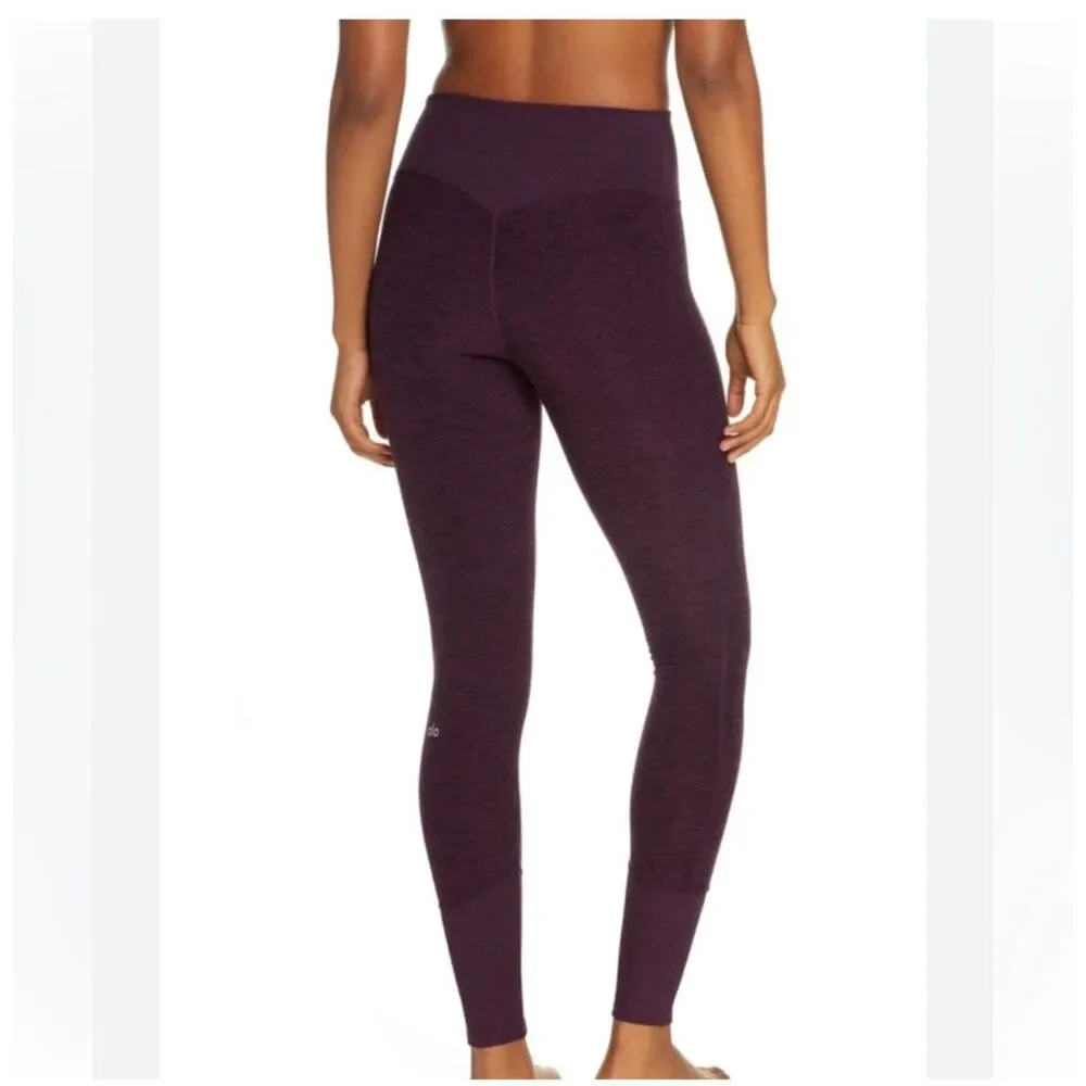 Alo Yoga High Waist Alosoft Lounge Leggings Heather Plum Purple Women's XS